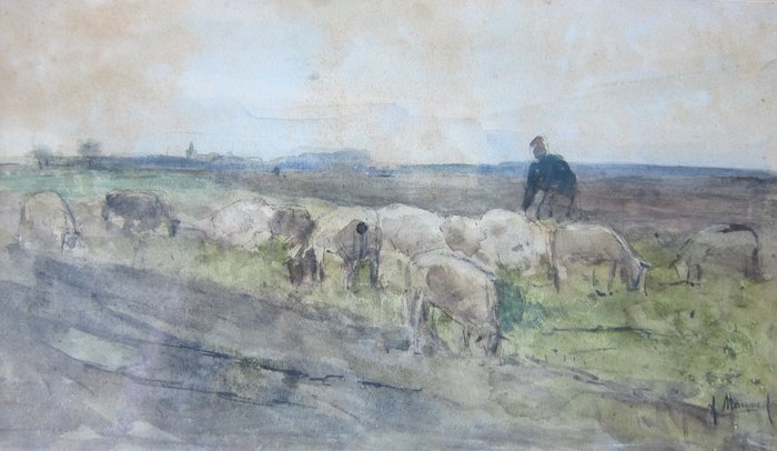 Anton Mauve (1838-1888) - Herder met schapen