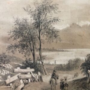 Barend Cornelis Koekkoek (1803-1862) – Reizigers in Duits heuvellandschap