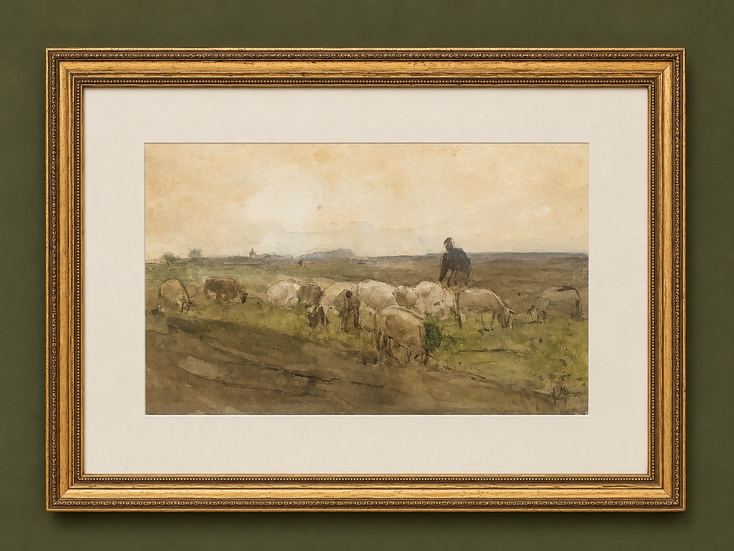Anton Mauve (1838-1888) - Herder met schapen - Image 2