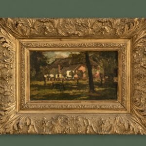 Johannes Evert Hendrik Akkeringa (1861 – 1942), vrouw bij boerderij