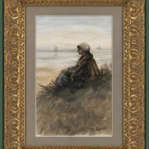 Jozef Israëls (Groningen, 1824 – 1911); vrouw op het strand
