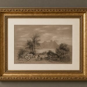Barend Cornelis Koekkoek (1803-1862) – Reizigers in Duits heuvellandschap