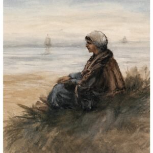 Jozef Israëls (Groningen, 1824 – 1911); vrouw op het strand