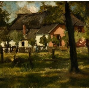 Johannes Evert Hendrik Akkeringa (1861 – 1942), vrouw bij boerderij
