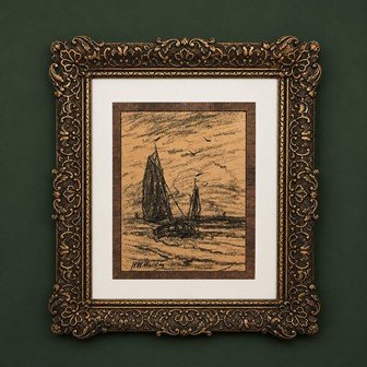 H. W. Mesdag (1831-1915) - Bomschuiten op zee - Image 2
